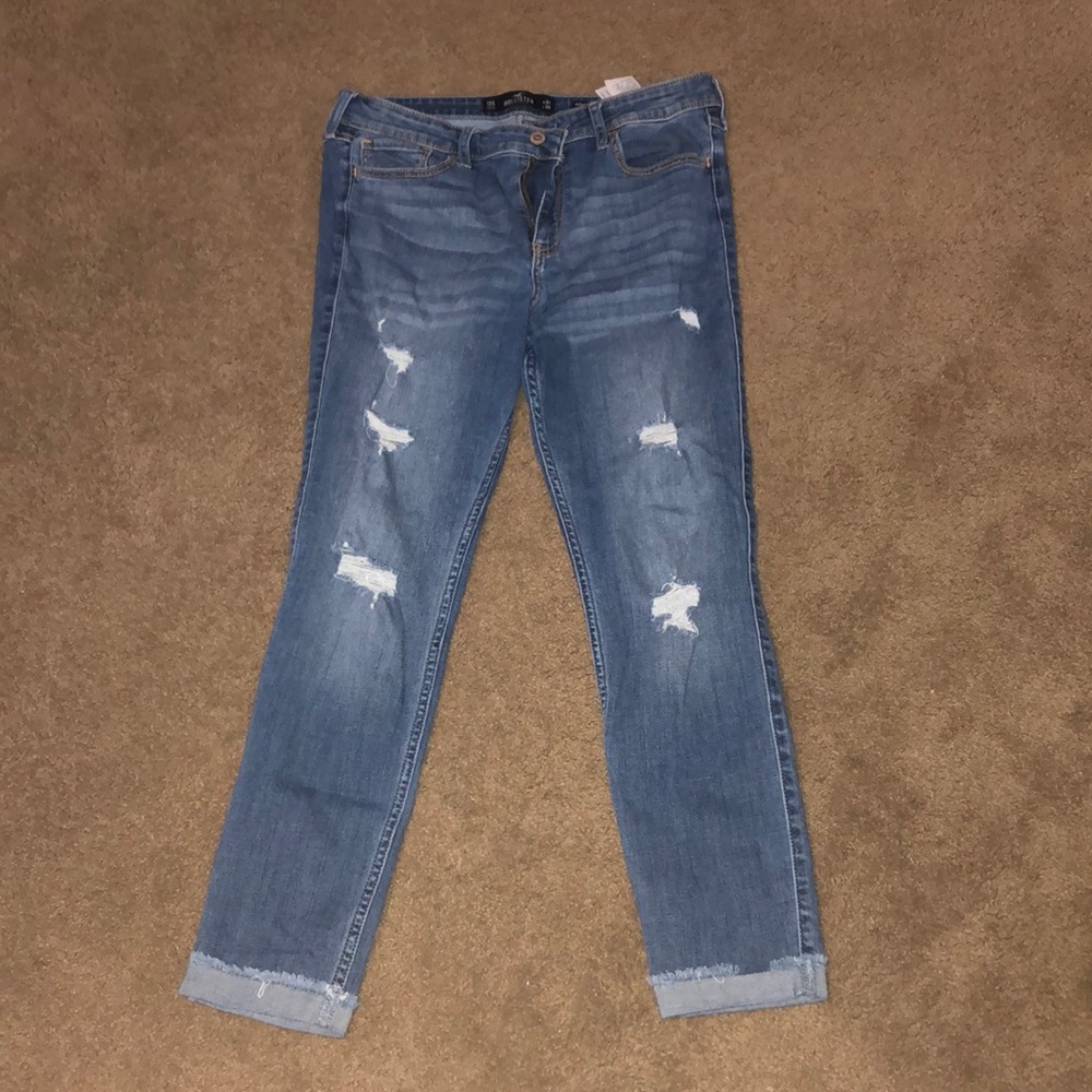 Hollister Blue Ripped Jeans-Super skinny high rise